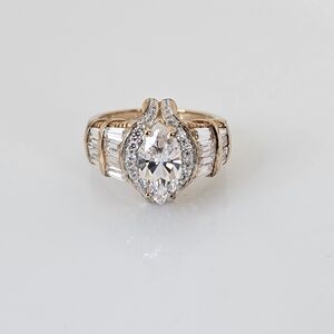 Authentic Victoria Wieck Diamond Simulant Ring 18K Vermeil! Size 8!